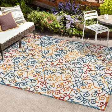 Atrani Scroll Trellis Indoor/outdoor Area Rug